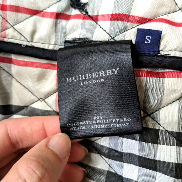 Burberry London Quilted Diamond Black Nova Check Jacket Size Small - Picture 6 of 7